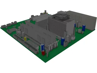 Computer Motherboard 3D Model