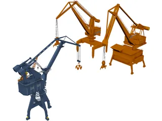 Port Handling Cranes 3D Model