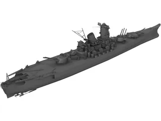 Yamato Battleship 3D Model