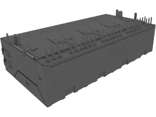 RJ-45 Connector 1x4 3D Model