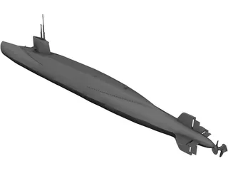 French Sub Le Redoutable S 611 3D Model