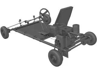 Tecumseh 4 Stroke Go Cart 3D Model