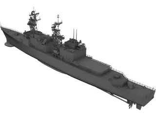 DD-963 Spruance Class Destroyer 3D Model