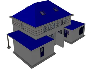 Dutch 2 Family House 3D Model