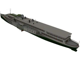 Rheundampfer Goethe Steam Ship 3D Model