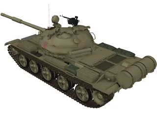 T-62A Russian Tank 3D Model