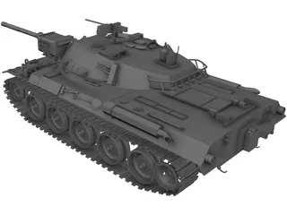 Type 74 Tank 3D Model