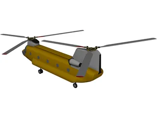 Boeing CH-47D Chinook 3D Model
