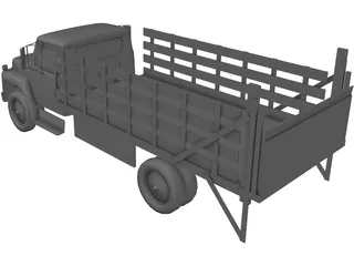 International Flatbed Truck 3D Model