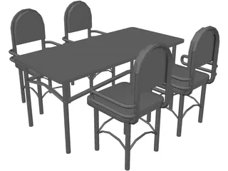 Table and Chairs 3D Model