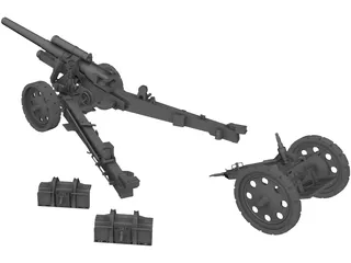 SFH-18 Military Cannon 3D Model