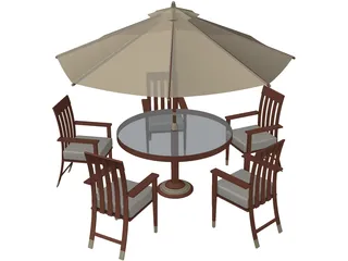 Table Set Patio 3D Model