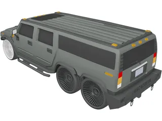 Hummer H2 Limo 3D Model