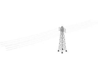 Power Lines 3D Model
