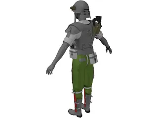 Soldier US Marine 3D Model