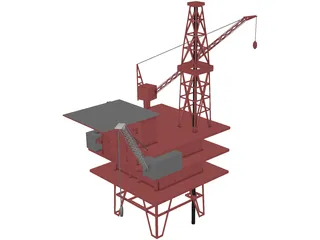 Oil Rig Sea 3D Model