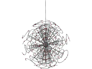 Outburst Crystal and Halogen Chandelier 3D Model