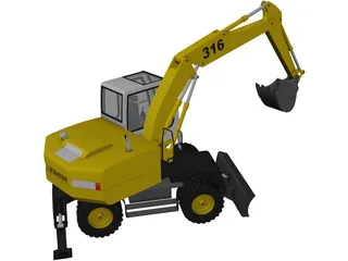 Liebherr Excavator 3D Model