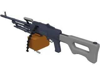 Kalashnikov Hand Machinegun 3D Model