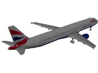 Airbus A321 British Airways 3D Model