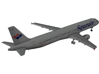 Airbus A321 SpanAir 3D Model