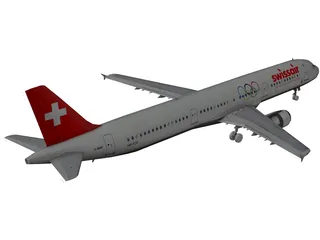 Airbus A321 SwissAir 3D Model