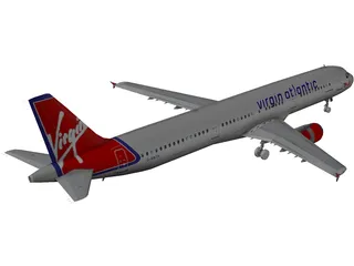 Airbus A321 Virgin Atlantic 3D Model