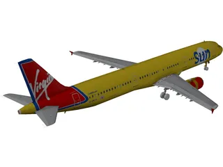 Airbus A321 Virgin Sun 3D Model