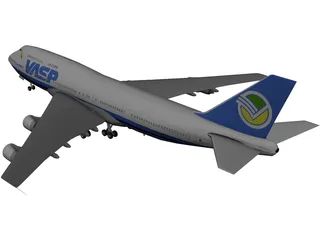 Boeing 747-400 VASP Brasil 3D Model