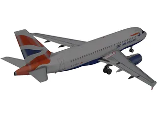 Airbus A319 British Airways 3D Model