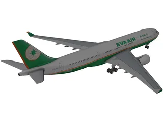 Airbus A330-200 Eva Air 3D Model