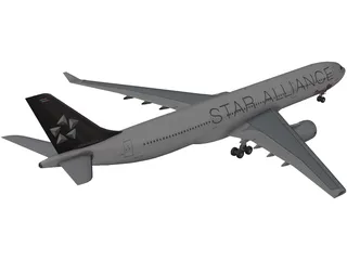 Airbus A330-300 Thai 3D Model