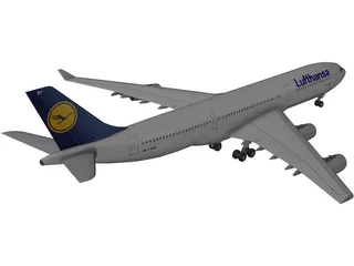 Airbus A340-200 Lufthansa 3D Model