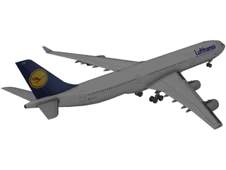 Airbus A340-300 Lufthansa 3D Model