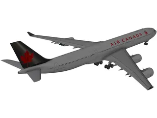 Airbus A340-500 Air Canada 3D Model