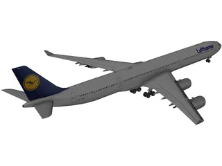 Airbus A340-600 Lufthansa 3D Model