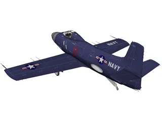 Douglas A2D-1 Skyshark 3D Model