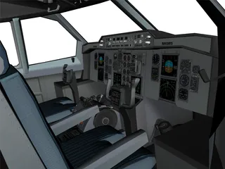 Airbus A300-600 Cockpit 3D Model