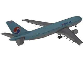 Airbus A300-600 Korean Air 3D Model