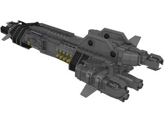 H.M.S.S. Thunderchild Space Ship 3D Model