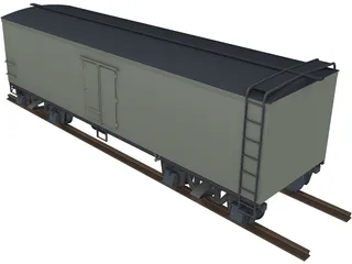 Canadian Box Baggage Car 3D Model