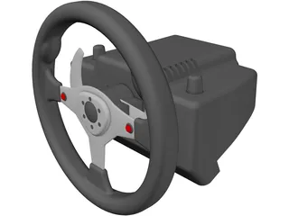 Logitech G25 Steering Wheel 3D Model