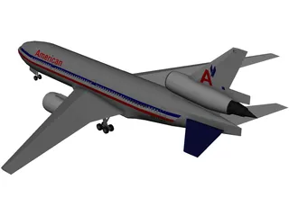 McDonnell Douglas DC-10 American Airlines 3D Model