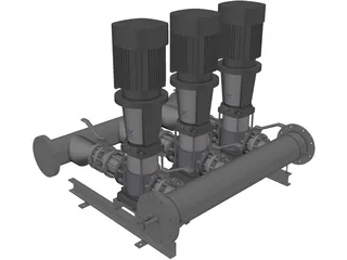 Grundfos Pump Set 3D Model