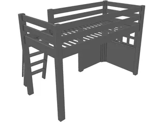 Loft Bed Children with Store 3D Model