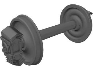 Freight Train Axle 3D Model