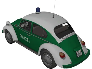 Volkswagen Beetle German Police 3D Model