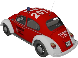 Volkswagen Beetle German Fire 3D Model