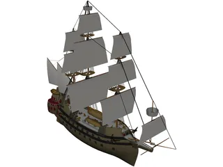 Galleon Early Spanish 3D Model