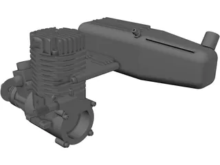 RC OS .50 Engine with Standard Muffler 3D Model